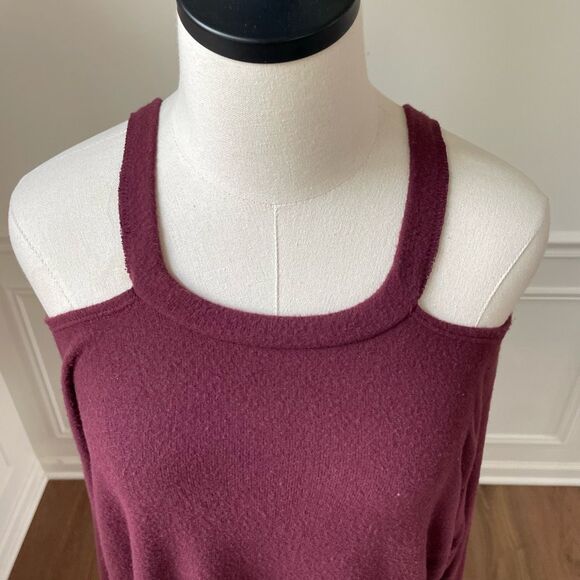 LNA Burgundy Cold Shoulder Super Soft Shirt 2X - Picture 3 of 7